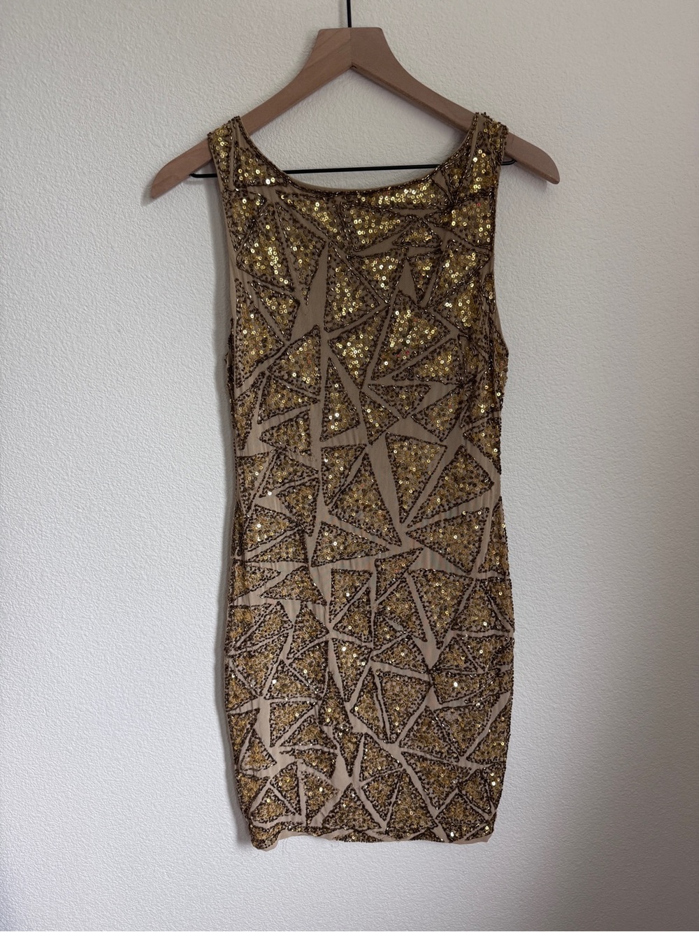 Gold Sequin Henlin Sheath Dress - Elegant Party Dress